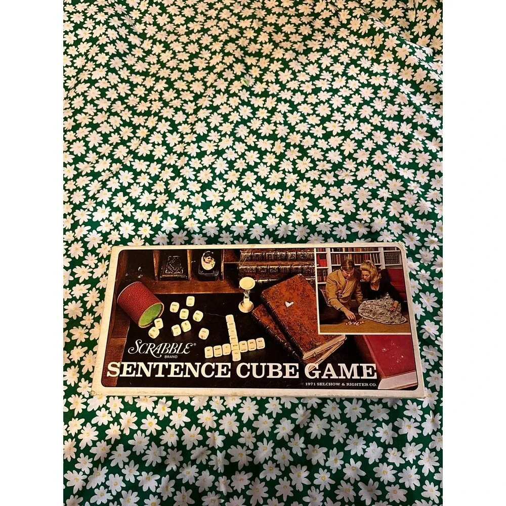 Rare Vintage 1971 Scrabble Sentence Cube